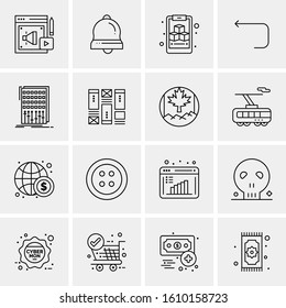 Business Icon Set. 16 Universal Icons Vector. Creative Beauitful Icon Illustration to use in Print and Web Related project.