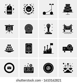 Business Icon Set. 16 Universal Icons Vector. Creative Beauitful Icon Illustration to use in Print and Web Related project.