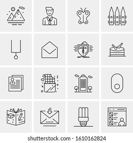 Business Icon Set. 16 Universal Icons Vector. Creative Beauitful Icon Illustration to use in Print and Web Related project.