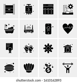 Business Icon Set. 16 Universal Icons Vector. Creative Beauitful Icon Illustration to use in Print and Web Related project.