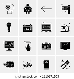 Business Icon Set. 16 Universal Icons Vector. Creative Beauitful Icon Illustration to use in Print and Web Related project.
