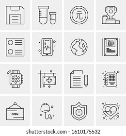 Business Icon Set. 16 Universal Icons Vector. Creative Beauitful Icon Illustration to use in Print and Web Related project.