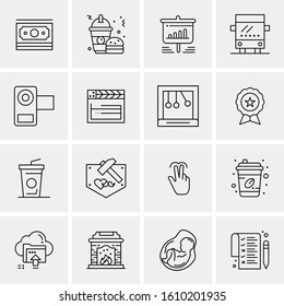Business Icon Set. 16 Universal Icons Vector. Creative Beauitful Icon Illustration to use in Print and Web Related project.