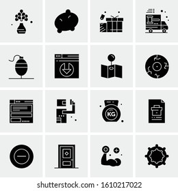 Business Icon Set. 16 Universal Icons Vector. Creative Beauitful Icon Illustration to use in Print and Web Related project.