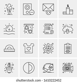 Business Icon Set. 16 Universal Icons Vector. Creative Beauitful Icon Illustration to use in Print and Web Related project.