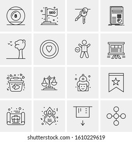 Business Icon Set. 16 Universal Icons Vector. Creative Beauitful Icon Illustration to use in Print and Web Related project.