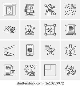 Business Icon Set. 16 Universal Icons Vector. Creative Beauitful Icon Illustration to use in Print and Web Related project.