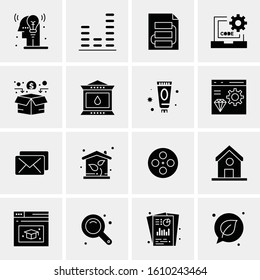 Business Icon Set. 16 Universal Icons Vector. Creative Beauitful Icon Illustration to use in Print and Web Related project.