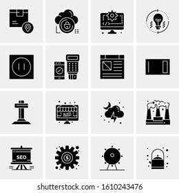 Business Icon Set. 16 Universal Icons Vector. Creative Beauitful Icon Illustration to use in Print and Web Related project.