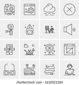 Business Icon Set. 16 Universal Icons Vector. Creative Beauitful Icon Illustration to use in Print and Web Related project.
