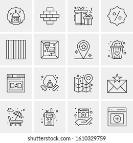 Business Icon Set. 16 Universal Icons Vector. Creative Beauitful Icon Illustration to use in Print and Web Related project.