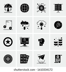 Business Icon Set. 16 Universal Icons Vector. Creative Beauitful Icon Illustration to use in Print and Web Related project.