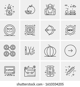 Business Icon Set. 16 Universal Icons Vector. Creative Beauitful Icon Illustration to use in Print and Web Related project.