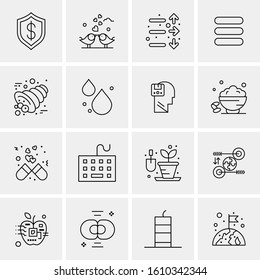 Business Icon Set. 16 Universal Icons Vector. Creative Beauitful Icon Illustration to use in Print and Web Related project.