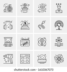 Business Icon Set. 16 Universal Icons Vector. Creative Beauitful Icon Illustration to use in Print and Web Related project.