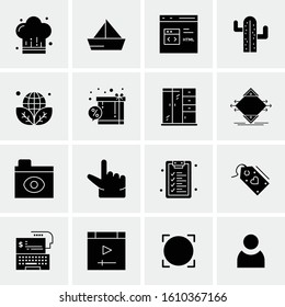 Business Icon Set. 16 Universal Icons Vector. Creative Beauitful Icon Illustration to use in Print and Web Related project.