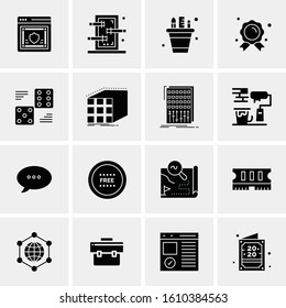 Business Icon Set. 16 Universal Icons Vector. Creative Beauitful Icon Illustration to use in Print and Web Related project.