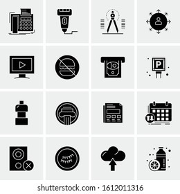 Business Icon Set. 16 Universal Icons Vector. Creative Beauitful Icon Illustration to use in Print and Web Related project.