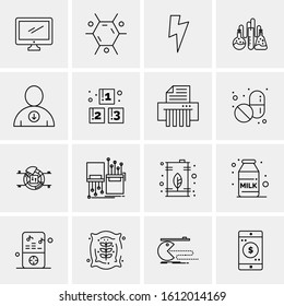 Business Icon Set. 16 Universal Icons Vector. Creative Beauitful Icon Illustration to use in Print and Web Related project.