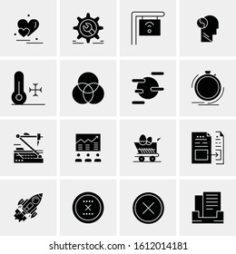 Business Icon Set. 16 Universal Icons Vector. Creative Beauitful Icon Illustration to use in Print and Web Related project.