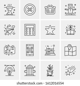 Business Icon Set. 16 Universal Icons Vector. Creative Beauitful Icon Illustration to use in Print and Web Related project.