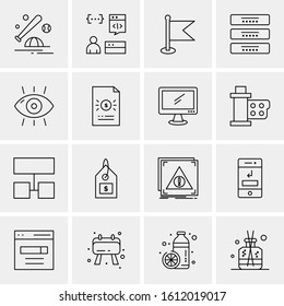 Business Icon Set. 16 Universal Icons Vector. Creative Beauitful Icon Illustration to use in Print and Web Related project.