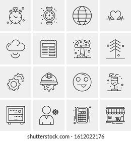 Business Icon Set. 16 Universal Icons Vector. Creative Beauitful Icon Illustration to use in Print and Web Related project.