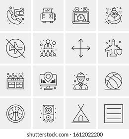 Business Icon Set. 16 Universal Icons Vector. Creative Beauitful Icon Illustration to use in Print and Web Related project.