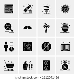 Business Icon Set. 16 Universal Icons Vector. Creative Beauitful Icon Illustration to use in Print and Web Related project.