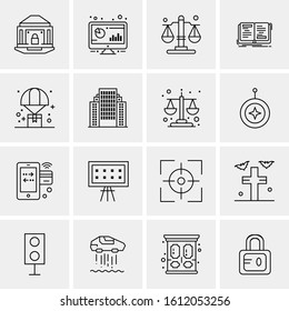 Business Icon Set. 16 Universal Icons Vector. Creative Beauitful Icon Illustration to use in Print and Web Related project.
