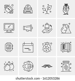 Business Icon Set. 16 Universal Icons Vector. Creative Beauitful Icon Illustration to use in Print and Web Related project.