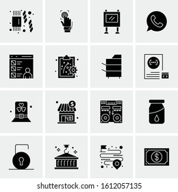 Business Icon Set. 16 Universal Icons Vector. Creative Beauitful Icon Illustration to use in Print and Web Related project.