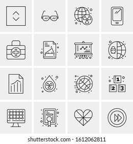 Business Icon Set. 16 Universal Icons Vector. Creative Beauitful Icon Illustration to use in Print and Web Related project.
