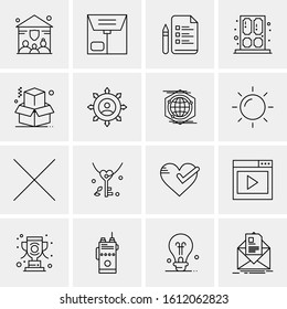 Business Icon Set. 16 Universal Icons Vector. Creative Beauitful Icon Illustration to use in Print and Web Related project.