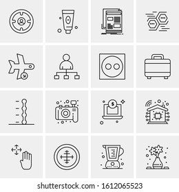 Business Icon Set. 16 Universal Icons Vector. Creative Beauitful Icon Illustration to use in Print and Web Related project.