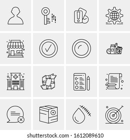 Business Icon Set. 16 Universal Icons Vector. Creative Beauitful Icon Illustration to use in Print and Web Related project.