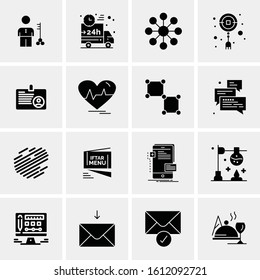 Business Icon Set. 16 Universal Icons Vector. Creative Beauitful Icon Illustration to use in Print and Web Related project.