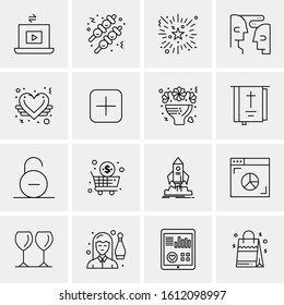 Business Icon Set. 16 Universal Icons Vector. Creative Beauitful Icon Illustration to use in Print and Web Related project.