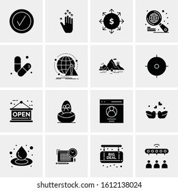 Business Icon Set. 16 Universal Icons Vector. Creative Beauitful Icon Illustration to use in Print and Web Related project.