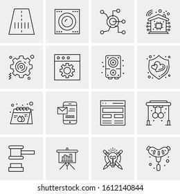 Business Icon Set. 16 Universal Icons Vector. Creative Beauitful Icon Illustration to use in Print and Web Related project.