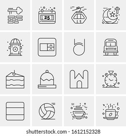 Business Icon Set. 16 Universal Icons Vector. Creative Beauitful Icon Illustration to use in Print and Web Related project.