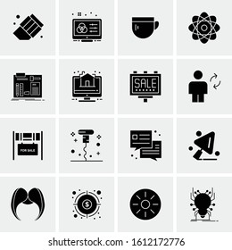 Business Icon Set. 16 Universal Icons Vector. Creative Beauitful Icon Illustration to use in Print and Web Related project.