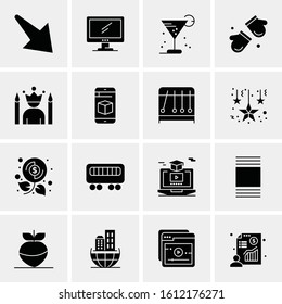 Business Icon Set. 16 Universal Icons Vector. Creative Beauitful Icon Illustration to use in Print and Web Related project.