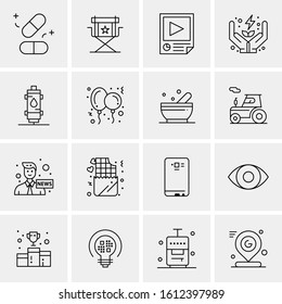 Business Icon Set. 16 Universal Icons Vector. Creative Beauitful Icon Illustration to use in Print and Web Related project.