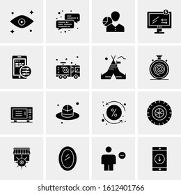 Business Icon Set. 16 Universal Icons Vector. Creative Beauitful Icon Illustration to use in Print and Web Related project.