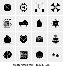 Business Icon Set. 16 Universal Icons Vector. Creative Beauitful Icon Illustration to use in Print and Web Related project.