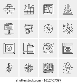 Business Icon Set. 16 Universal Icons Vector. Creative Beauitful Icon Illustration to use in Print and Web Related project.