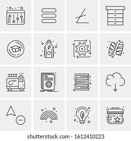 Business Icon Set. 16 Universal Icons Vector. Creative Beauitful Icon Illustration to use in Print and Web Related project.