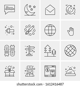 Business Icon Set. 16 Universal Icons Vector. Creative Beauitful Icon Illustration to use in Print and Web Related project.
