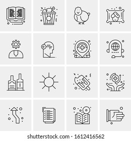Business Icon Set. 16 Universal Icons Vector. Creative Beauitful Icon Illustration to use in Print and Web Related project.